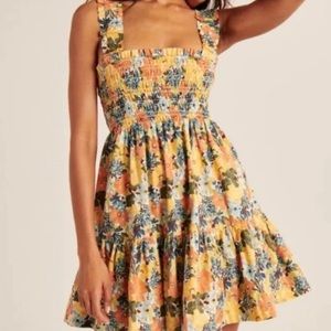 Abercrombie Smocked Bodice Easy Mini Dress Sz L